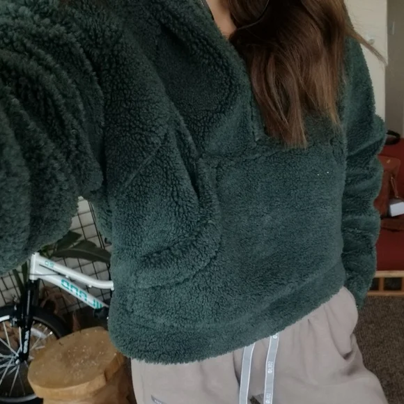 Lululemon Women's Scuba Oversized Half-Zip Fleece Hoodie in Smoked Spruce BNWT - Picture 10 of 10